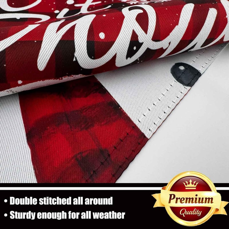 ducuh Let It Snow Snowman Snowflake Christmas Garden Flag 12x18 inch Outdoor-Double Sided Snowman Winter Yard Flags - Image 4